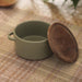 Buy Serving Bowl - Dogri Ceramic Casserole With Wooden Lid | Green Hotpot For Serving by Courtyard on IKIRU online store