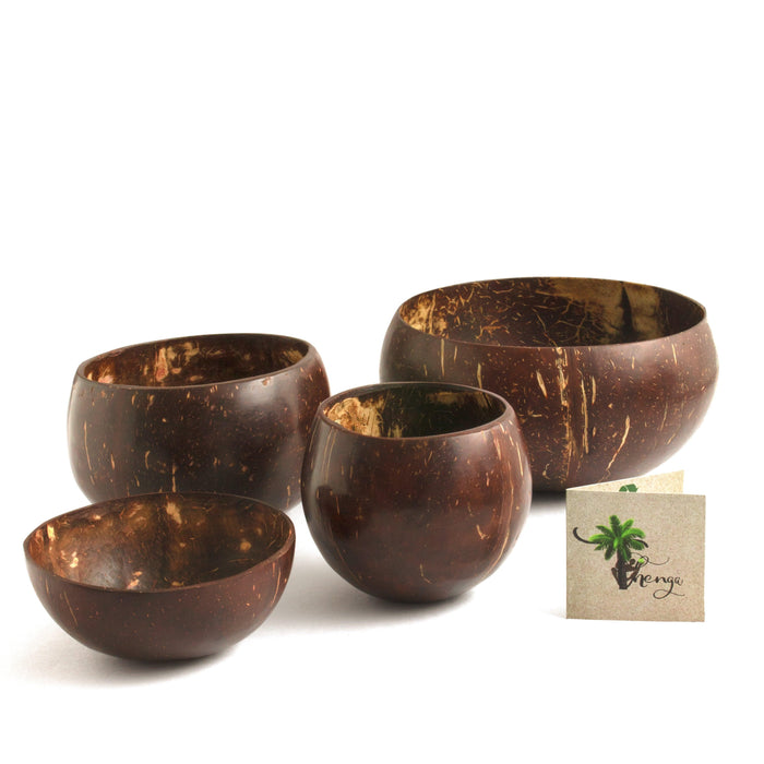 Buy Serving Bowl - Wooden Coconut Shell Bowl & Cup Set Of 4 | Complete Combo For Decor & Serving by Thenga on IKIRU online store