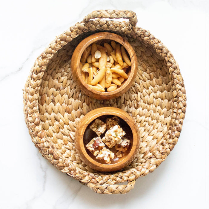 Buy Serving Platter & Tray - Eco-Friendly Grass Woven Serving Tray | Serving Platter by Byora Homes on IKIRU online store