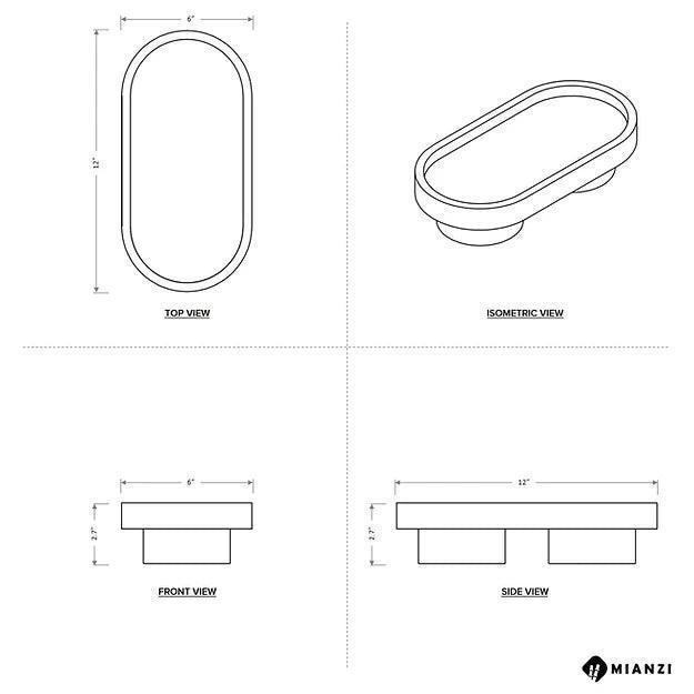 Buy Serving Platter & Tray - Podium Bamboo & Cork Oval Tray | Black Platter For Home & Kitchen by Mianzi on IKIRU online store