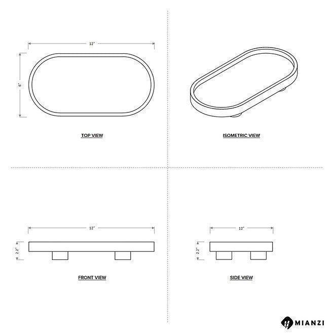 Buy Serving Platter & Tray - Podium Bamboo & Cork Oval Tray | Black Platter For Home & Kitchen by Mianzi on IKIRU online store