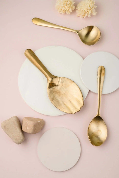 Buy Serving spoon - Bronze Utensils | Handcrafted Premium Kansa Serving Spoon Set of 3 Bronze Serving Spoons by Kansawala on IKIRU online store