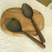Buy Serving spoon - Corjuem Steel Ladles With Wooden Handle Set of 2 | Serving Spoons For Dining & Kitchen by Courtyard on IKIRU online store