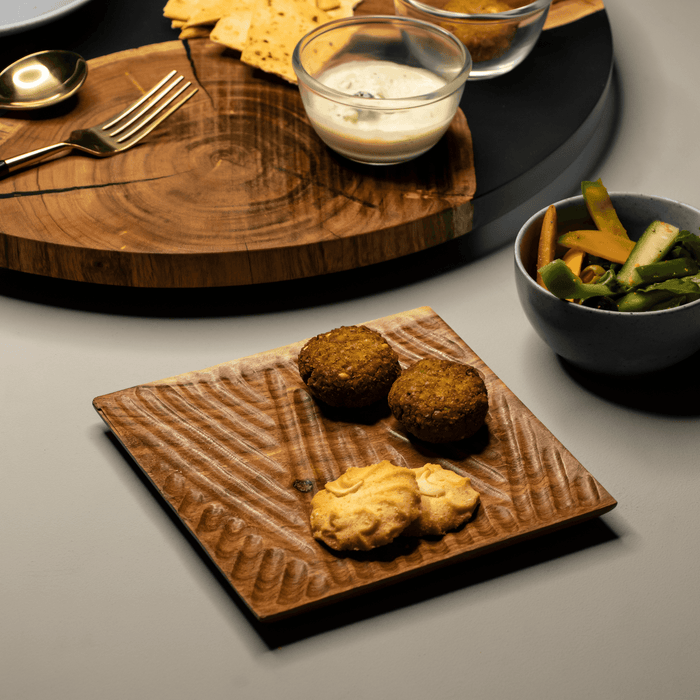 Buy Serving Trays - Tashtari Sheesham Wood Snack Serving Platter by Mirai Woods on IKIRU online store