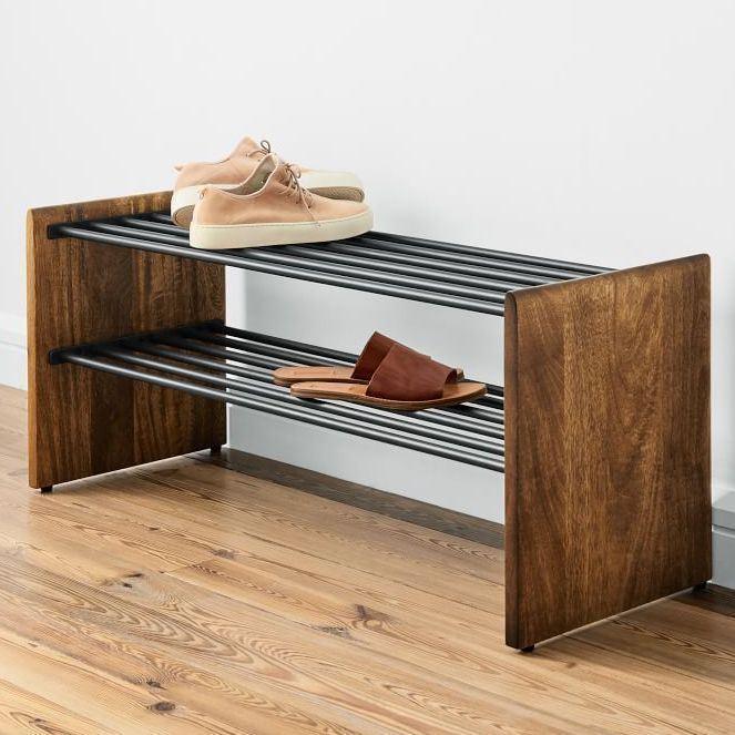 Buy Shoe Rack - Wood & Black Metal Shoe Rack | Open Shoe Rack For Home by The home dekor on IKIRU online store