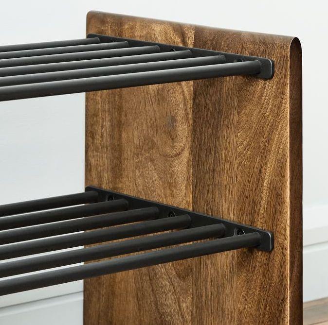 Buy Shoe Rack - Wood & Black Metal Shoe Rack | Open Shoe Rack For Home by The home dekor on IKIRU online store