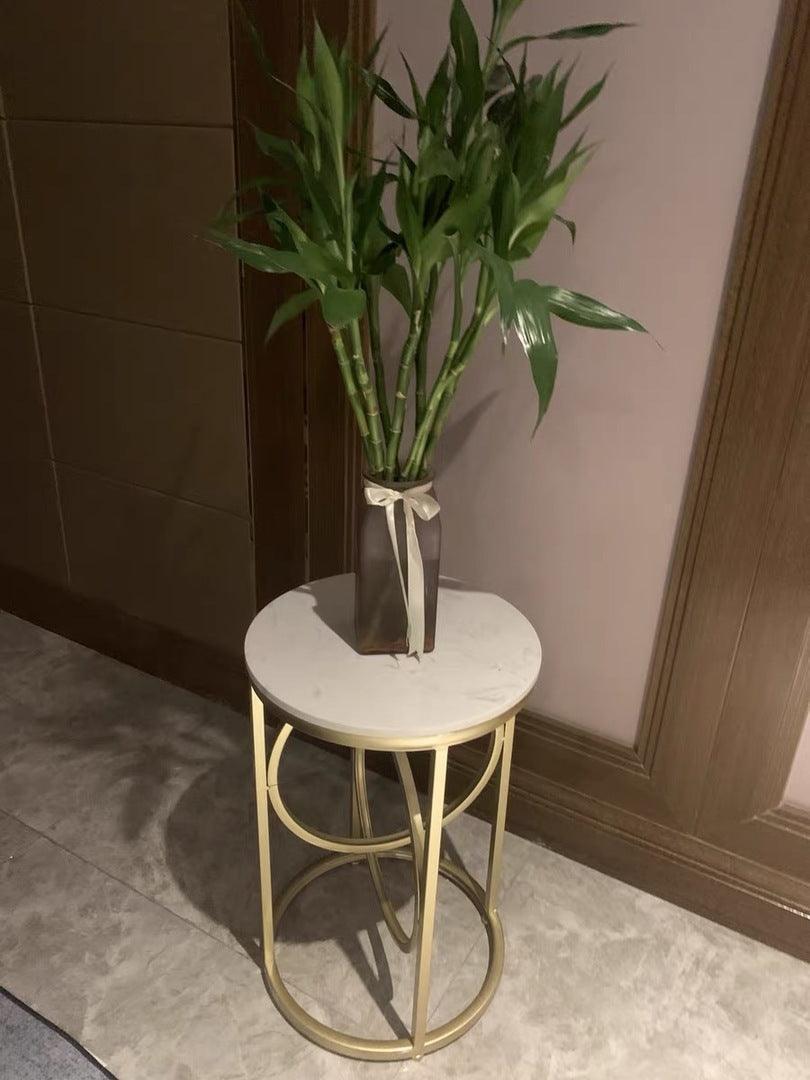 Buy Side Table - Designer White Round End Table With Marble Top For Home Decor and Office Accent Table by Handicrafts Town on IKIRU online store