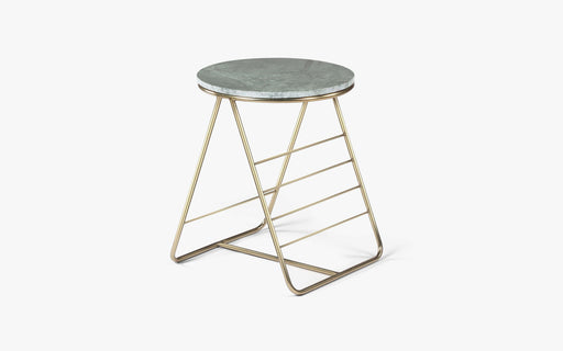 Buy Side Table - Elegant Marble Top Side Table | Round Coffee Table With Ladder Metal Base For Home by Orange Tree on IKIRU online store
