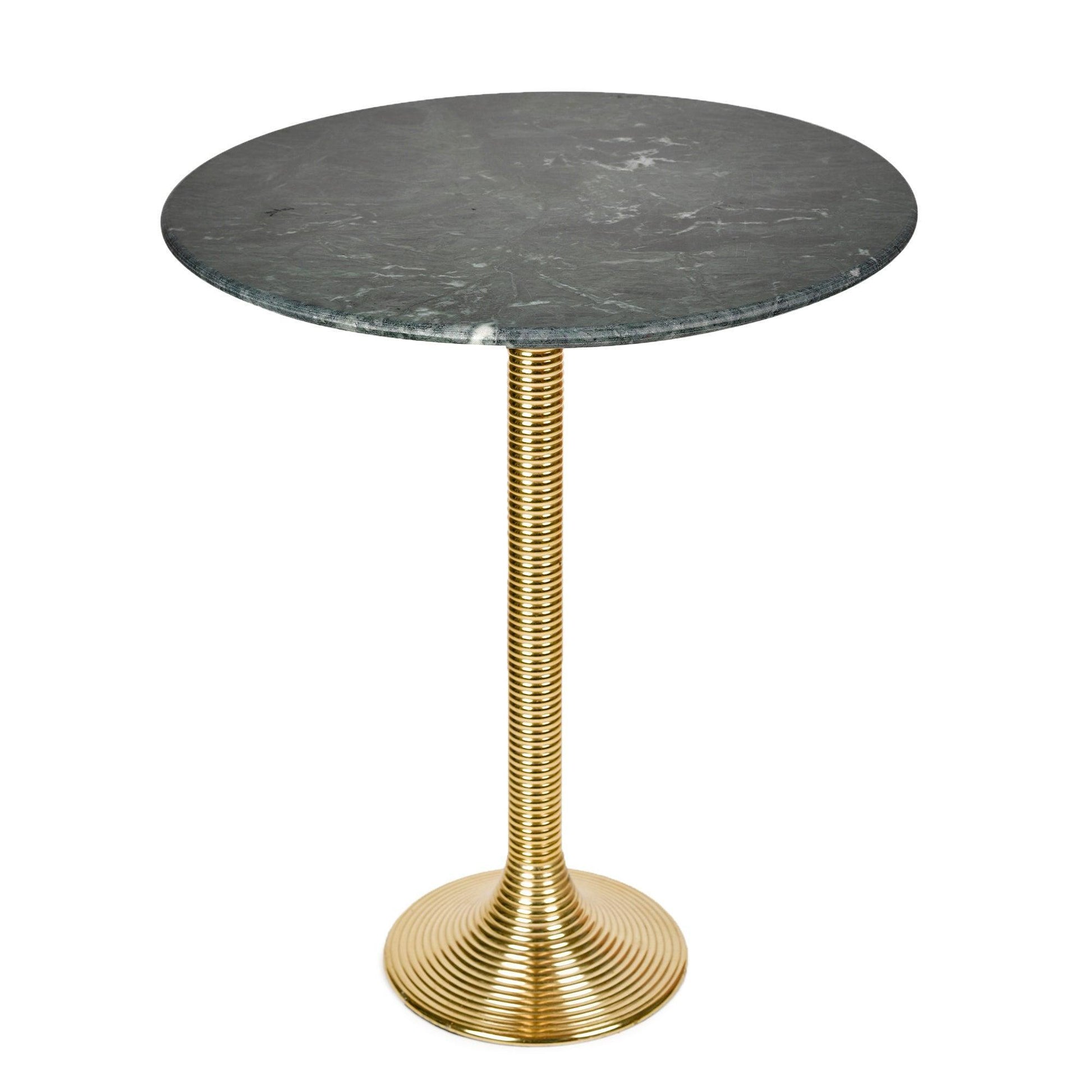 Buy Side Table - Granite Top Antique Brass Aluminium Round End Table | Side Table For Living Room and Bedroom by Manor House on IKIRU online store