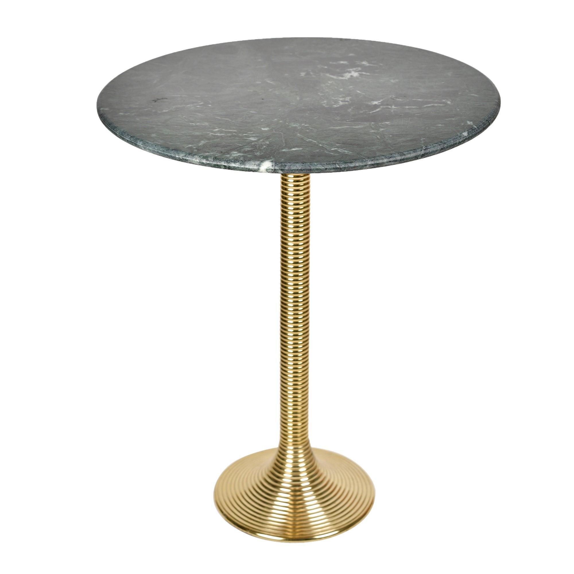 Buy Side Table - Granite Top Antique Brass Aluminium Round End Table | Side Table For Living Room and Bedroom by Manor House on IKIRU online store
