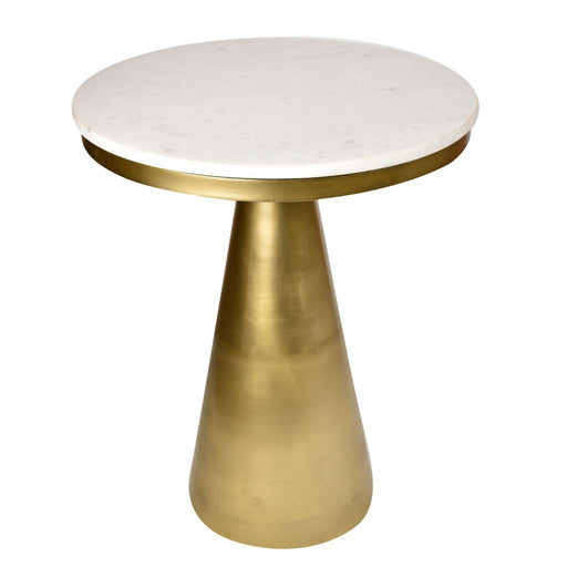 Buy Side Table - Kimaya Conical Marble Accent Table | Round Side Table For Living Room and Bedroom by Manor House on IKIRU online store