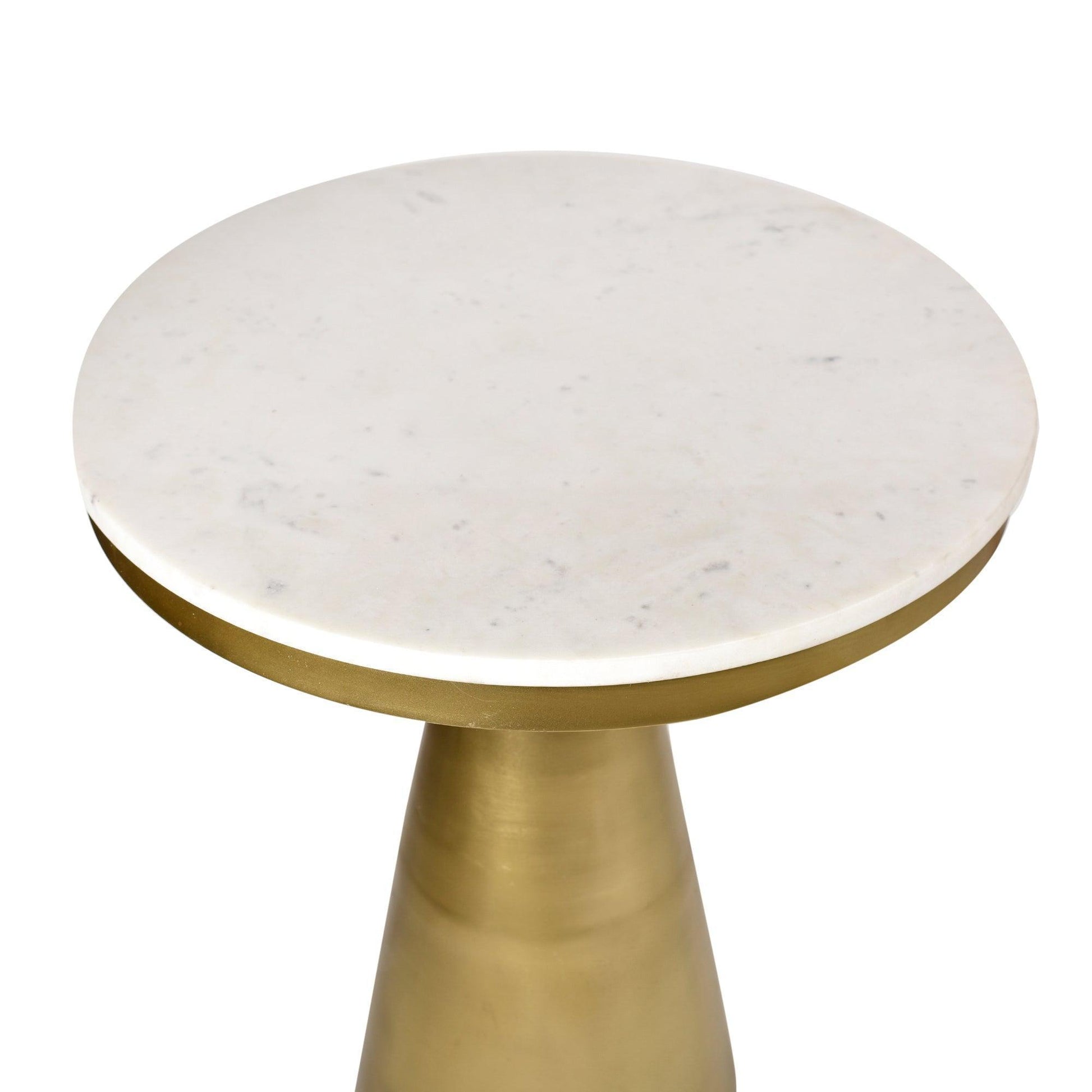 Buy Side Table - Kimaya Conical Marble Accent Table | Round Side Table For Living Room and Bedroom by Manor House on IKIRU online store