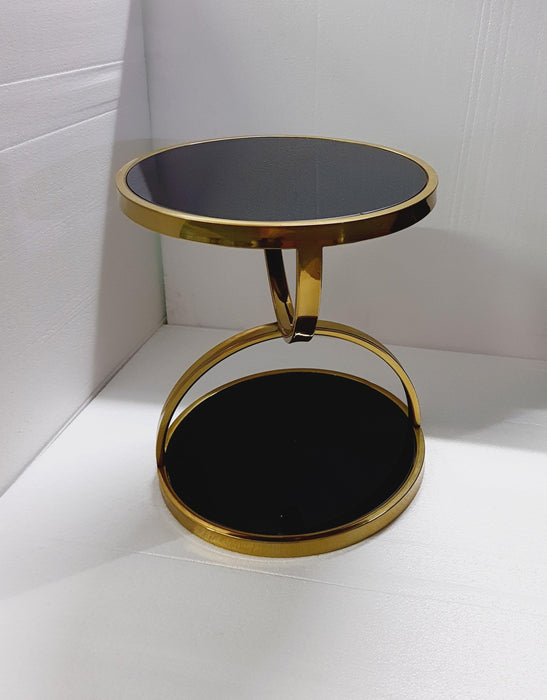 Buy Side Table - Luxury Black Steel And Glass Side Table | End Table For Living Room by Zona International on IKIRU online store