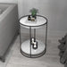 Buy Side Table - Marble Top 2 Tier Side Table With Storage Shelf | Living Room End Table Black Color by Handicrafts Town on IKIRU online store