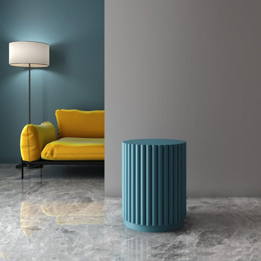 Buy Side Table - Roderick Contemporary Ribbed Side Stool | Ottoman For Home & Office by Home4U on IKIRU online store