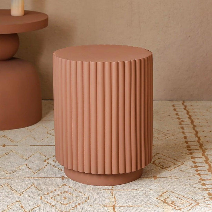 Buy Side Table - Roderick Contemporary Ribbed Side Stool | Ottoman For Home & Office by Home4U on IKIRU online store