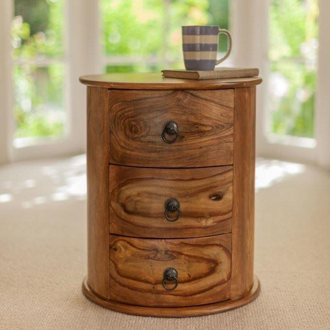 Buy Side Table - Round Wooden Side Table | Circular Table With Drawer For Living Room by The home dekor on IKIRU online store