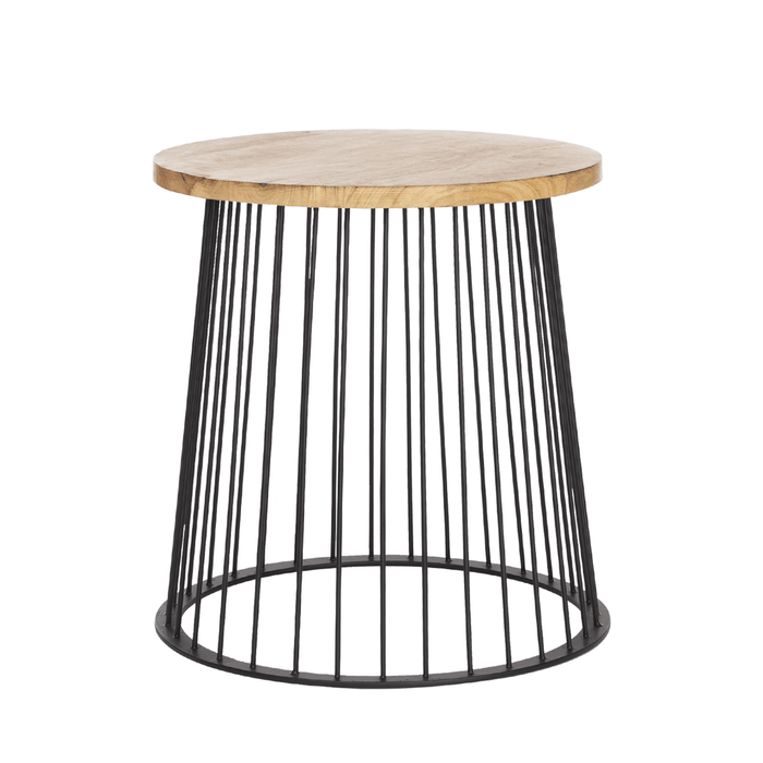 Buy Side Table - Sera Wooden And Metallic Round Side Table | Teapoy Table by Home4U on IKIRU online store