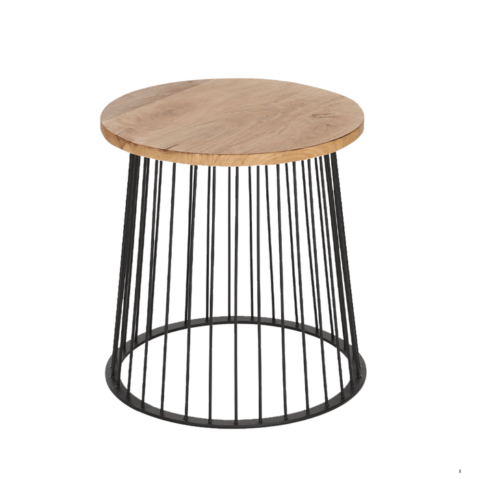 Buy Side Table - Sera Wooden And Metallic Round Side Table | Teapoy Table by Home4U on IKIRU online store