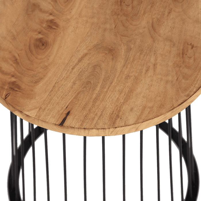 Buy Side Table - Sera Wooden And Metallic Round Side Table | Teapoy Table by Home4U on IKIRU online store