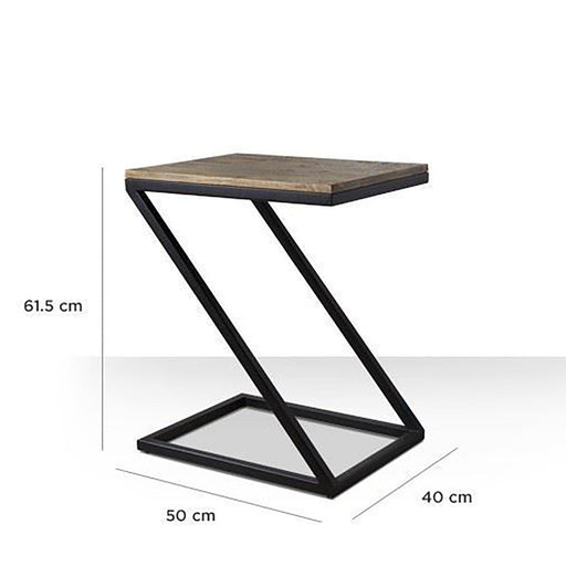 Buy Side Table - Wood & Metal Z Shaped Side Table For Living Room And Home by The home dekor on IKIRU online store