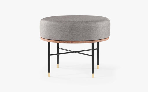 Buy Stool - Dotto Wooden And Metal Modern Round Pouf | Furniture For Bedroom Or Interior Decor by Orange Tree on IKIRU online store