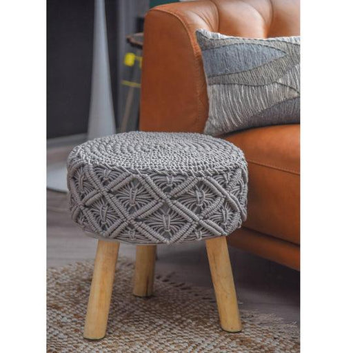 Buy Stool - Grey Macrame stool Success by Sashaa World on IKIRU online store