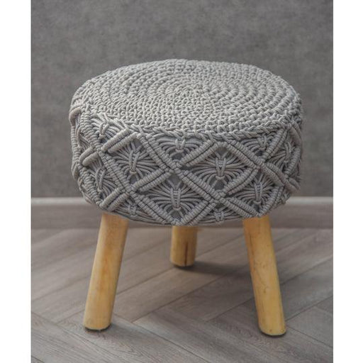 Buy Stool - Grey Macrame stool Success by Sashaa World on IKIRU online store