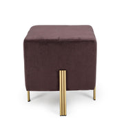 Buy Stool - Triad Purple & Golden Square Pouf | Modern Ottoman For Dressing & Home by Home4U on IKIRU online store