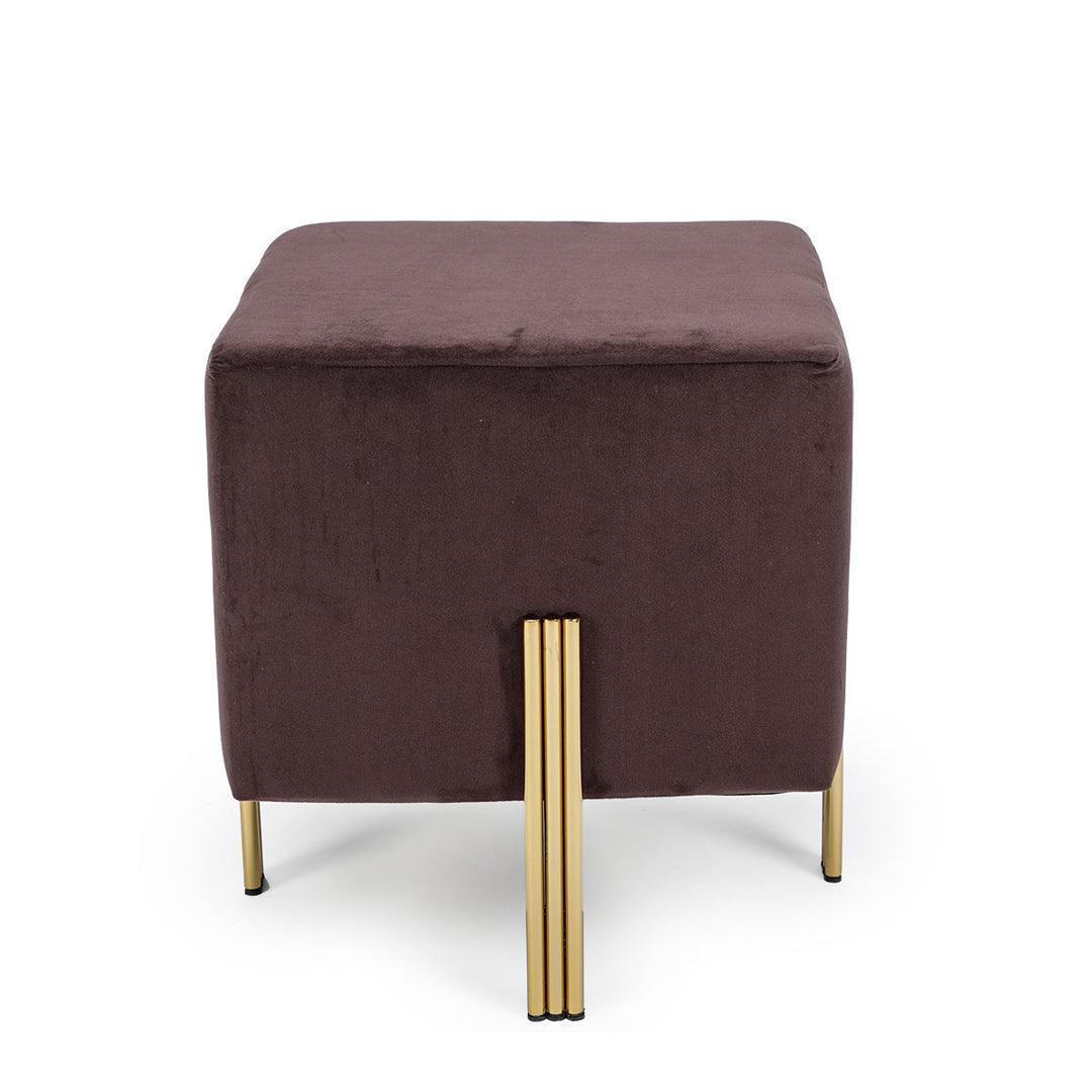 Buy Stool - Triad Purple & Golden Square Pouf | Modern Ottoman For Dressing & Home by Home4U on IKIRU online store