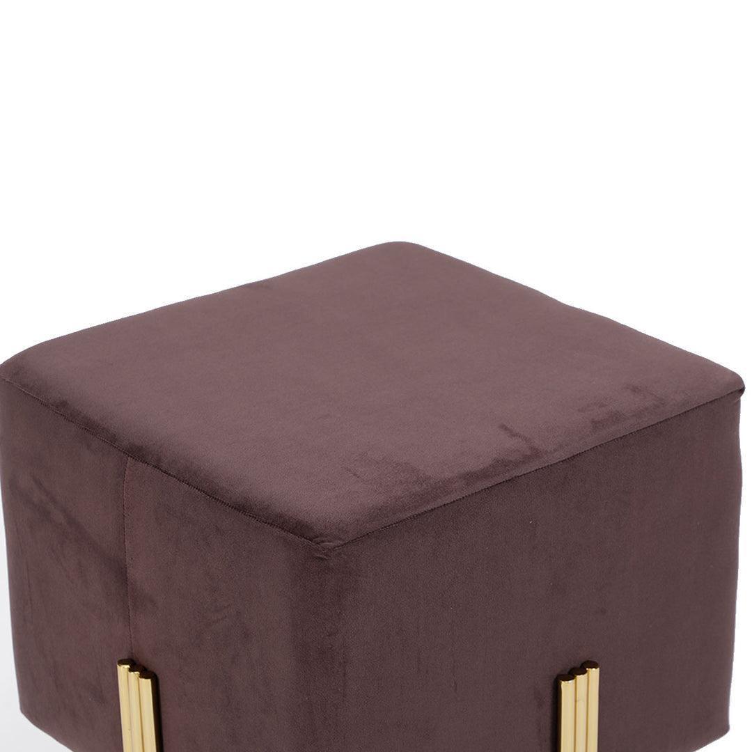 Buy Stool - Triad Purple & Golden Square Pouf | Modern Ottoman For Dressing & Home by Home4U on IKIRU online store