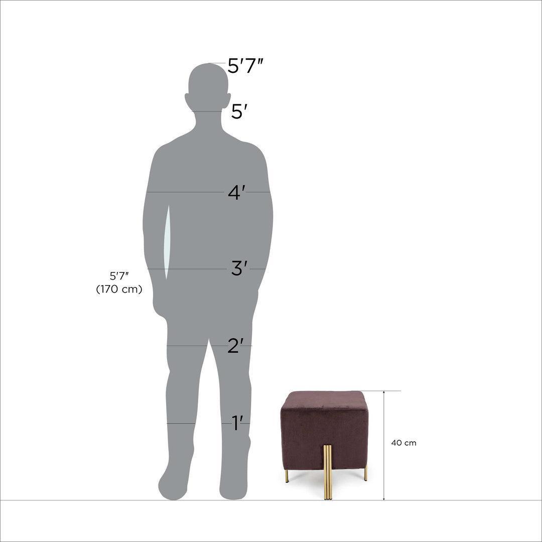 Buy Stool - Triad Purple & Golden Square Pouf | Modern Ottoman For Dressing & Home by Home4U on IKIRU online store