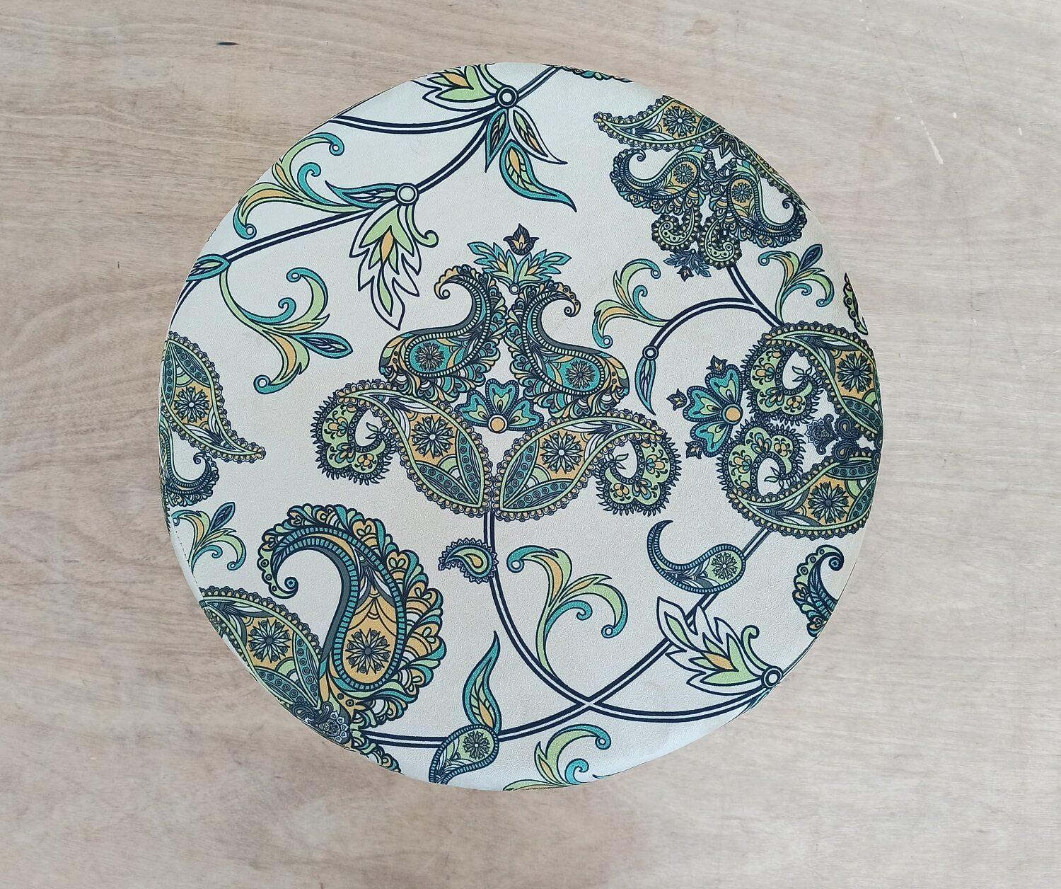 Buy Stool - Wooden Cream Pouf Ottoman For Living Room | Wood Stool & Chair by The home dekor on IKIRU online store