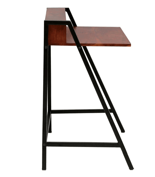 Buy Study Table - Honey Color Wood & Metal Side Study Table | Study Desk For Work by The home dekor on IKIRU online store
