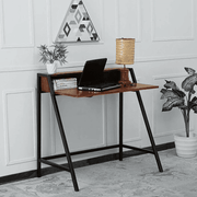 Buy Study Table - Honey Color Wood & Metal Side Study Table | Work Desk For Living Room & Office by The home dekor on IKIRU online store