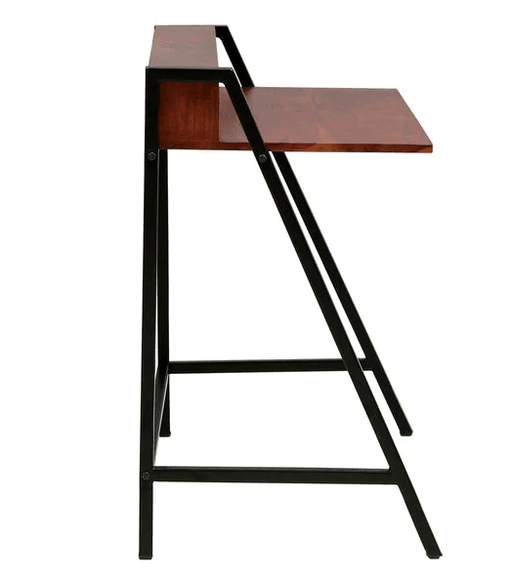 Buy Study Table - Honey Color Wood & Metal Side Study Table | Work Desk For Living Room & Office by The home dekor on IKIRU online store