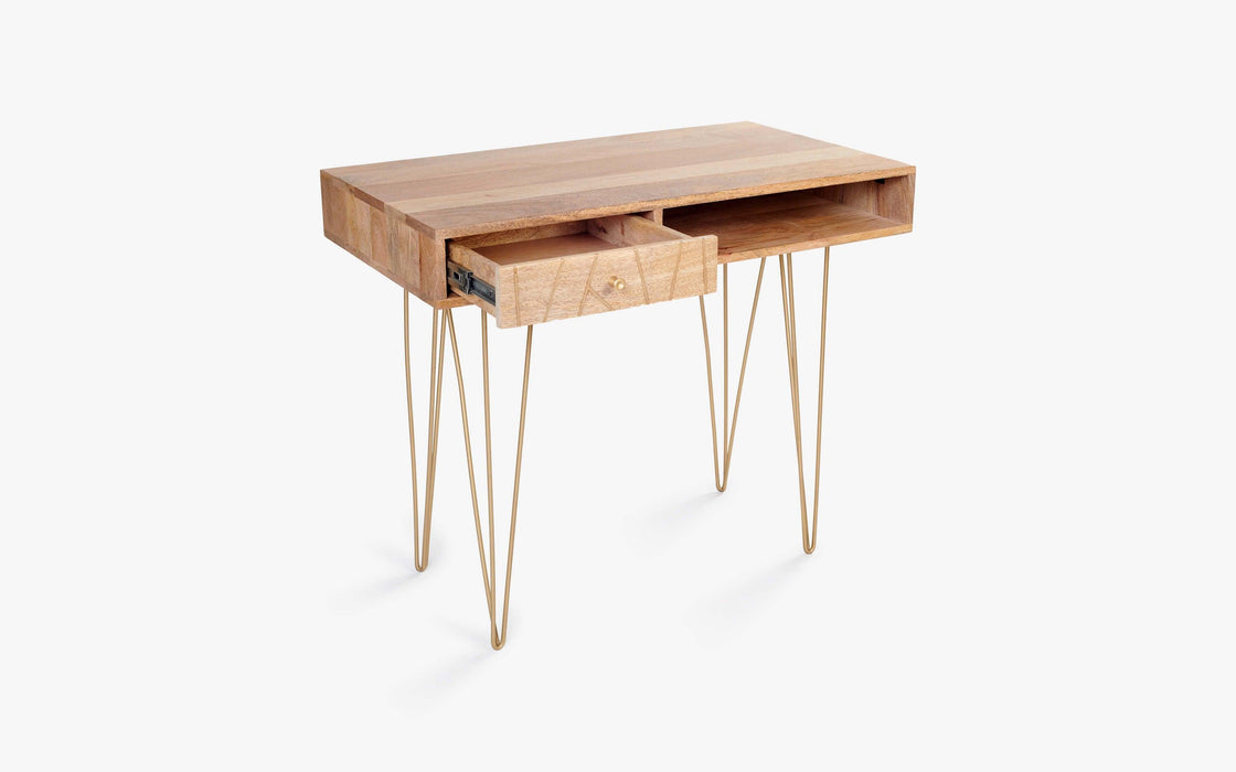 Buy Study Table - Modern Natural Art Deco Study Table Desk With Storage For Home by Orange Tree on IKIRU online store