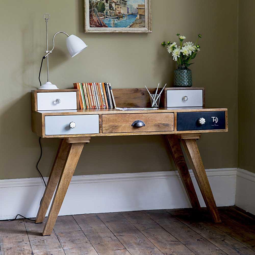 Buy Study Table - Multi Colored Wood Work Desk | Side Study Table For Living Room by The home dekor on IKIRU online store