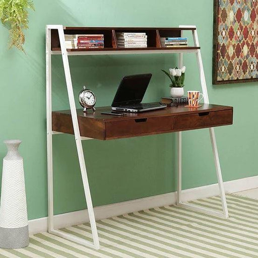 Buy Study Table - Wood & White Metal Double Layered Study Table For Home And Living Room by The home dekor on IKIRU online store
