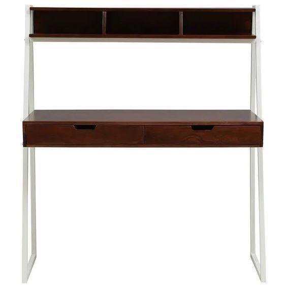 Buy Study Table - Wood & White Metal Double Layered Study Table | Side Study Table by The home dekor on IKIRU online store