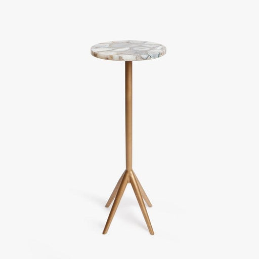 Buy Table - Agate and Metal Round Drink Side Table For Home by Casa decor on IKIRU online store
