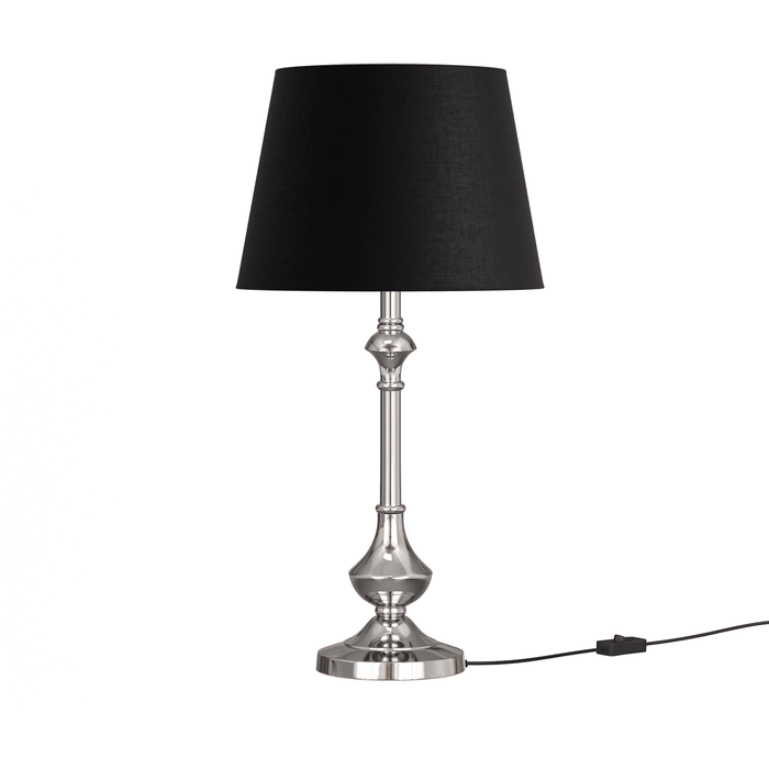 Buy Table lamp - Aluminum Sleek Silver Table Lamp with Black Lampshade | Night Table Lamp by KP Lamps Store on IKIRU online store