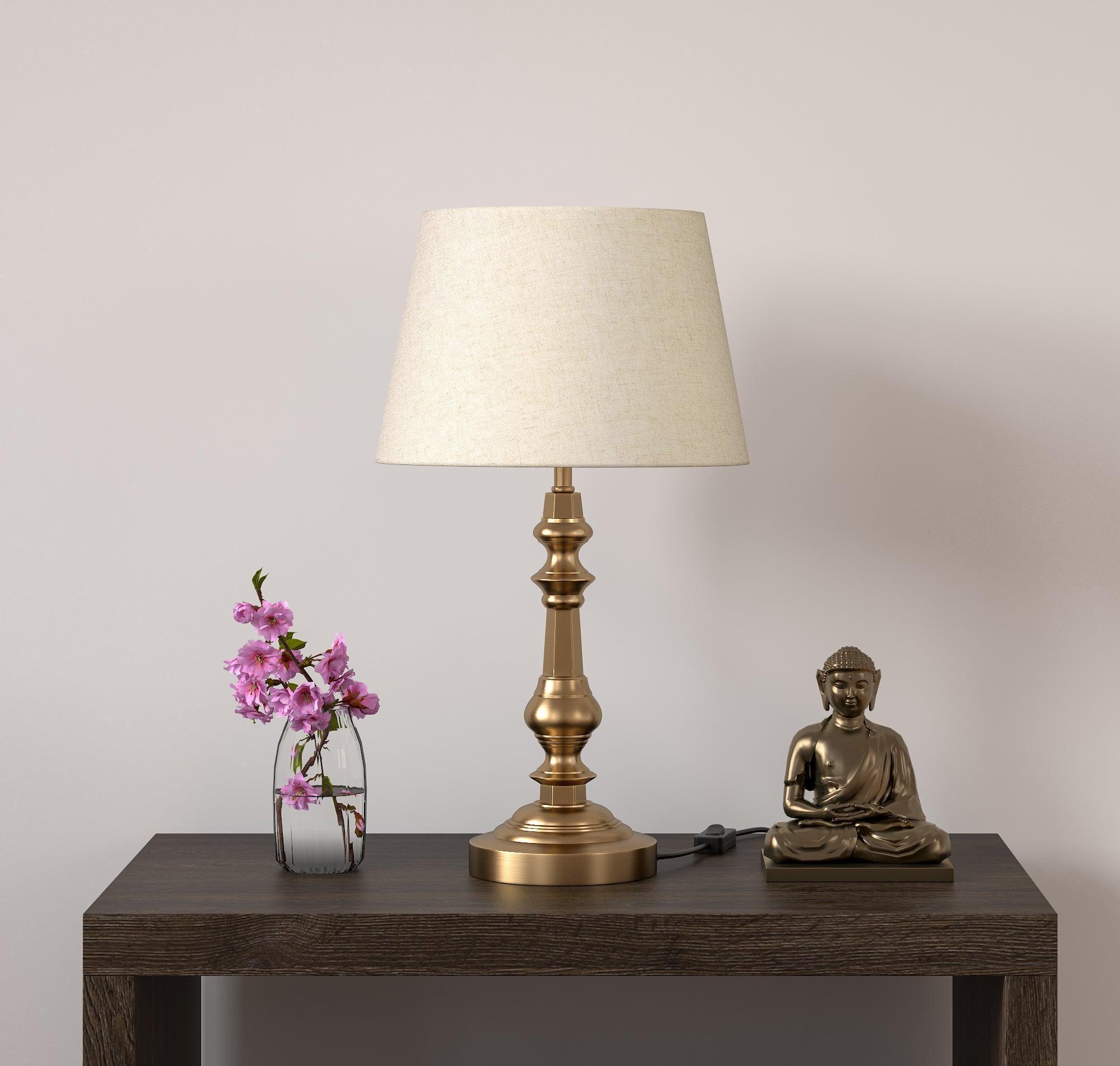 Buy Antique Bedroom Side Table Lamp  Brass Table Lamp Gold Online - Ikiru