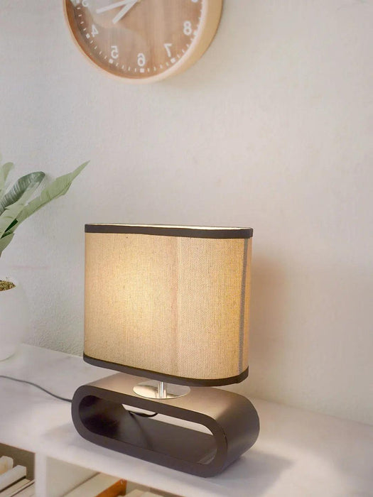 Buy Table lamp - Asian Style Capsule Shaped Dark Brown Table Lamp by Fos Lighting on IKIRU online store