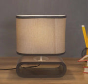 Buy Table lamp - Asian Style Capsule Shaped Dark Brown Table Lamp For Bedside Table & Home Decoration by Fos Lighting on IKIRU online store