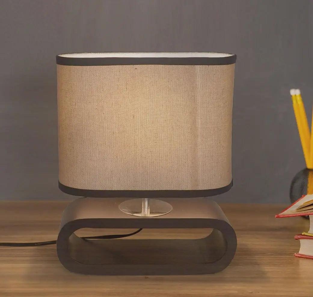Buy Table lamp - Asian Style Capsule Shaped Dark Brown Table Lamp For Bedside Table & Home Decoration by Fos Lighting on IKIRU online store