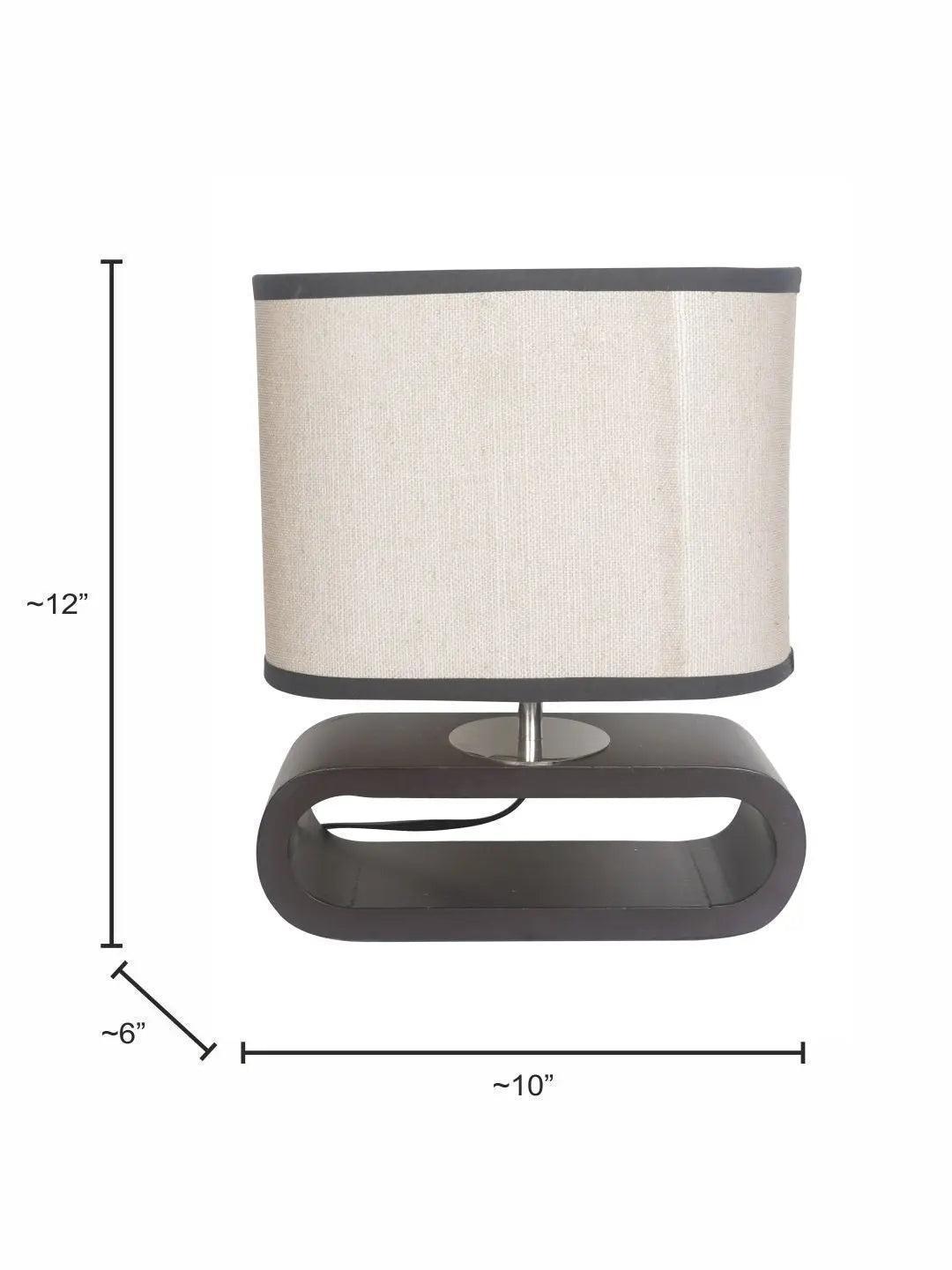 Buy Table lamp - Asian Style Capsule Shaped Dark Brown Table Lamp For Bedside Table & Home Decoration by Fos Lighting on IKIRU online store