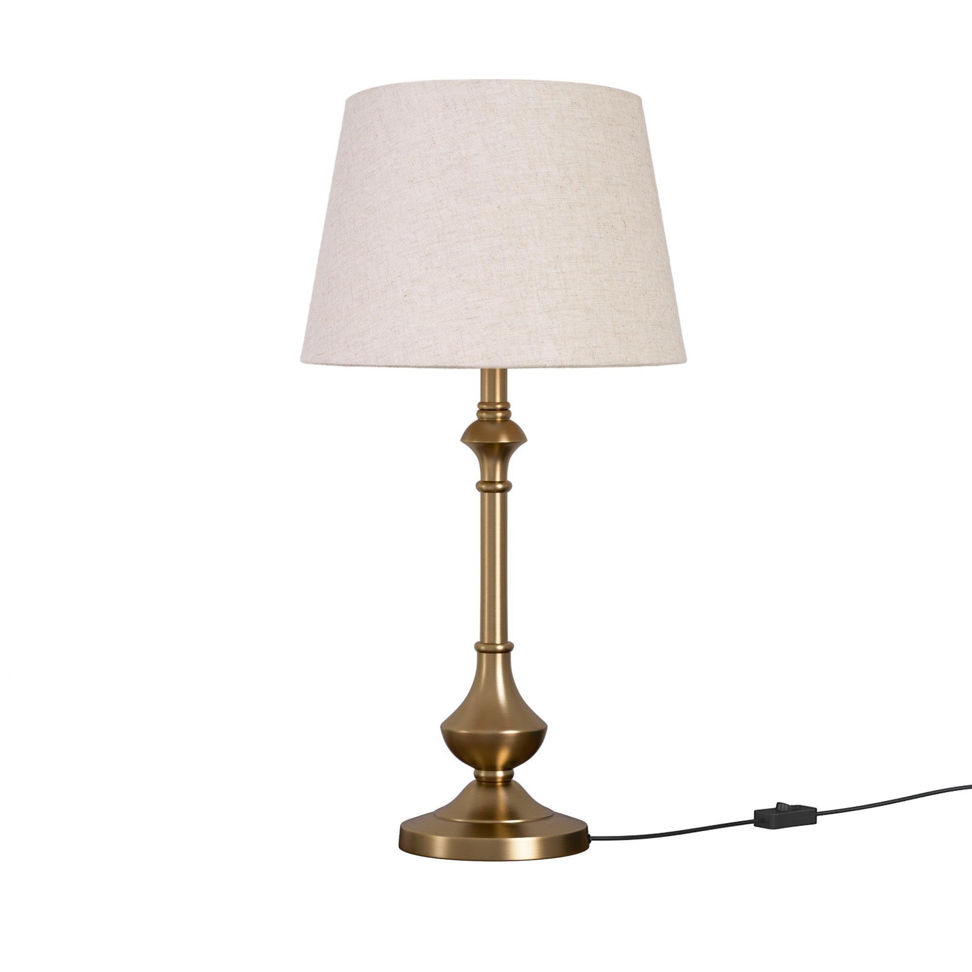 Buy Table lamp - Brass Table Lamp with Off White Lampshade For Living Room and Bedroom by KP Lamps Store on IKIRU online store