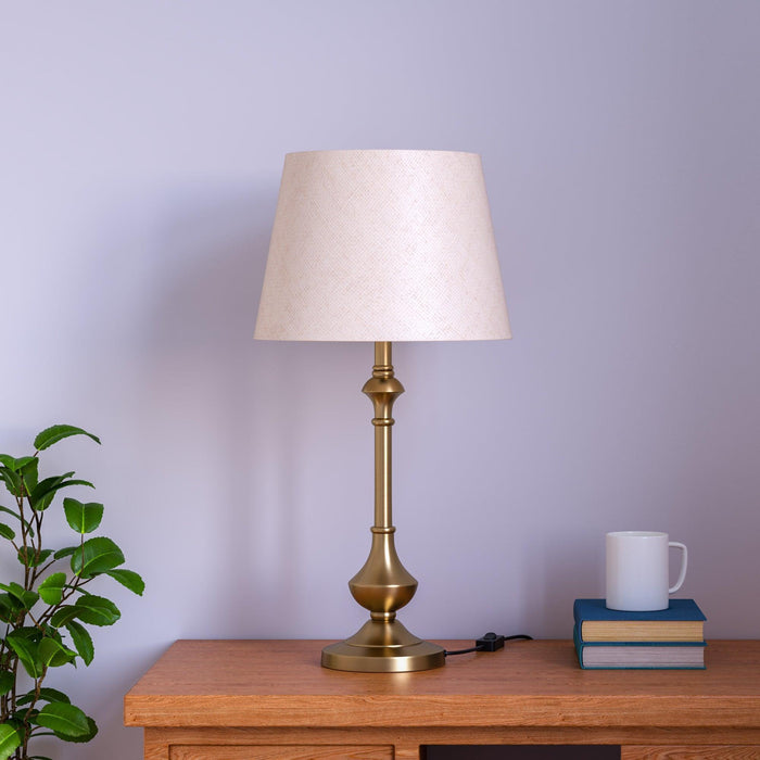 Buy Table lamp - Brass Table Lamp with Off White Lampshade For Living Room and Bedroom by KP Lamps Store on IKIRU online store