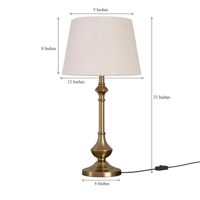 Buy Table lamp - Brass Table Lamp with Off White Lampshade For Living Room and Bedroom by KP Lamps Store on IKIRU online store